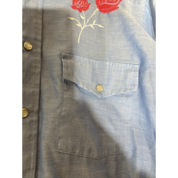 Bronco Woman’s Floral Blouse Size Medium western - Picture 7 of 9